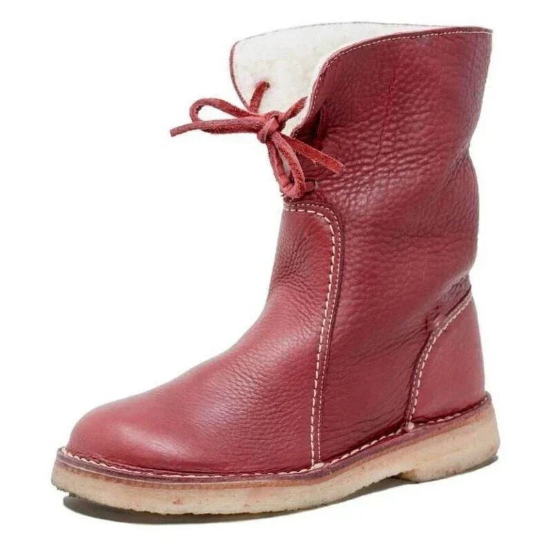 Waterproof Wool Lined Leather Orthopaedic Snow Boots
